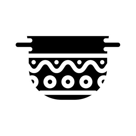 food clay crockery glyph icon vector. food clay crockery sign. isolated symbol illustrationのイラスト素材
