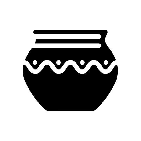 craft clay crockery glyph icon vector. craft clay crockery sign. isolated symbol illustrationのイラスト素材