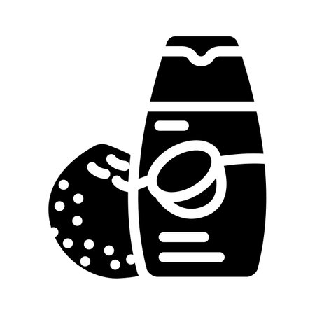 shampoo coconut tropical glyph icon vector. shampoo coconut tropical sign. isolated symbol illustrationのイラスト素材