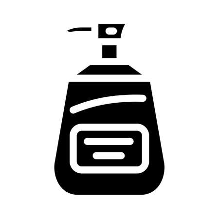liquid toilet soap glyph icon vector. liquid toilet soap sign. isolated symbol illustrationのイラスト素材