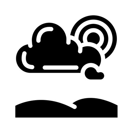 partially cloudy weather glyph icon vector. partially cloudy weather sign. isolated symbol illustrationのイラスト素材