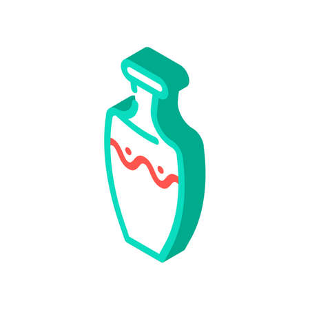 vase clay crockery isometric icon vector. vase clay crockery sign. isolated symbol illustrationのイラスト素材