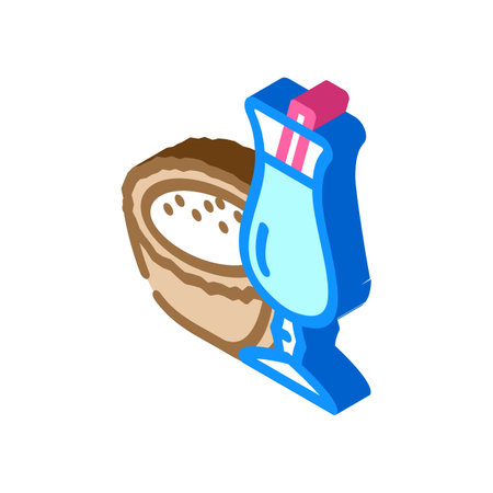 white coconut tropical isometric icon vector. white coconut tropical sign. isolated symbol illustrationのイラスト素材