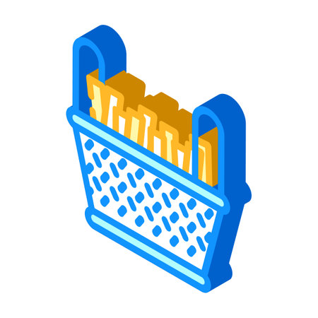 deep fry potatoes isometric icon vector. deep fry potatoes sign. isolated symbol illustrationのイラスト素材