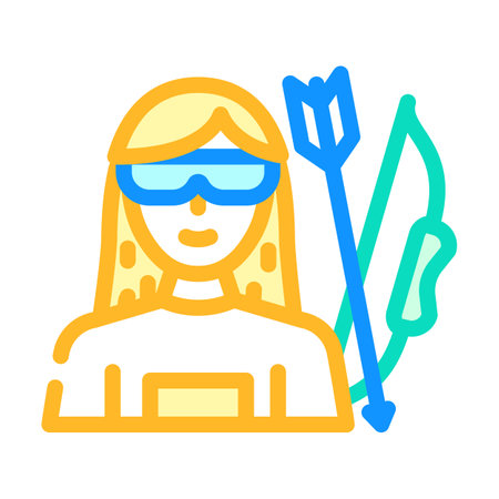 archery female sport color icon vector. archery female sport sign. isolated symbol illustrationのイラスト素材