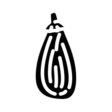 striped eggplant glyph icon vector. striped eggplant sign. isolated symbol illustrationのイラスト素材
