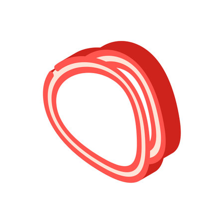 fresh radish slice isometric icon vector. fresh radish slice sign. isolated symbol illustrationのイラスト素材