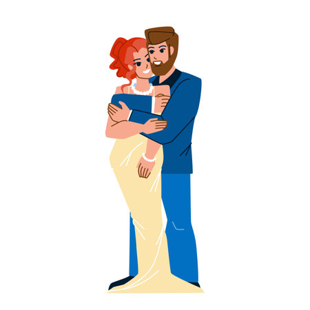 couple elegant vector. sexy suit, fashion love, elegant beauty evening couple elegant character. people flat cartoon illustrationのイラスト素材