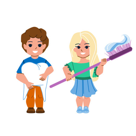 kid tooth vector. child teeth, dental smile, little health care kid tooth character. people flat cartoon illustrationのイラスト素材