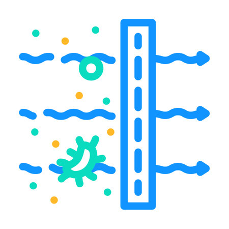 virus filtration color icon vector. virus filtration sign. isolated symbol illustrationのイラスト素材