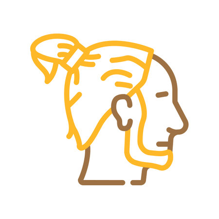 man bun hairstyle male color icon vector. man bun hairstyle male sign. isolated symbol illustrationのイラスト素材