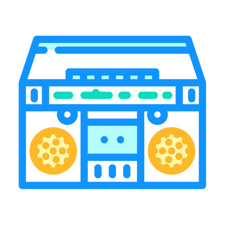 cassette stereo boombox player color icon vector. cassette stereo boombox player sign. isolated symbol illustrationのイラスト素材