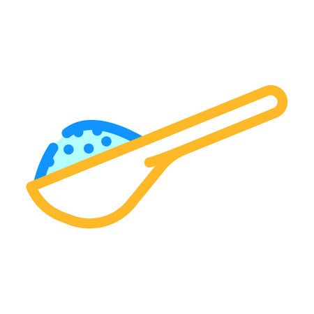 salt wooden spoon color icon vector. salt wooden spoon sign. isolated symbol illustrationのイラスト素材