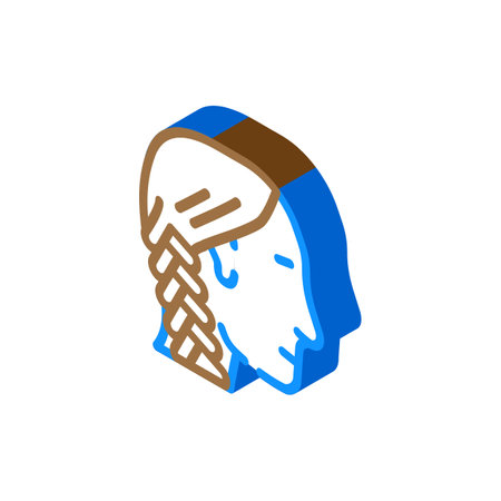 french braid hairstyle female isometric icon vector. french braid hairstyle female sign. isolated symbol illustrationのイラスト素材