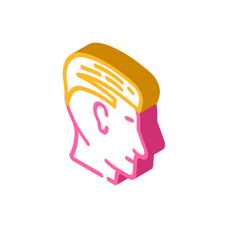 side part hairstyle male isometric icon vector. side part hairstyle male sign. isolated symbol illustrationのイラスト素材