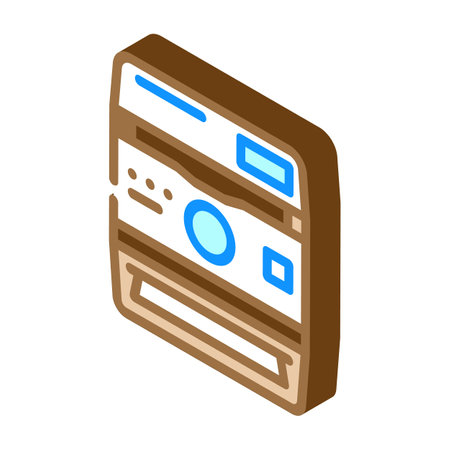 photo camera retro gadget isometric icon vector. photo camera retro gadget sign. isolated symbol illustrationのイラスト素材