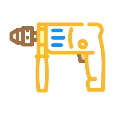 drill construction color icon vector. drill construction sign. isolated symbol illustrationのイラスト素材