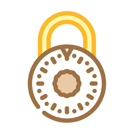 safe padlock color icon vector. safe padlock sign. isolated symbol illustrationのイラスト素材