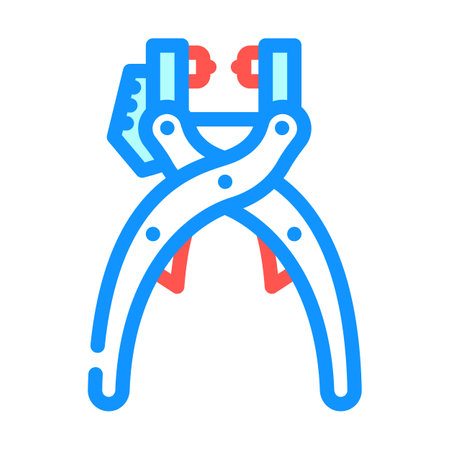 grommet pliers color icon vector. grommet pliers sign. isolated symbol illustrationのイラスト素材
