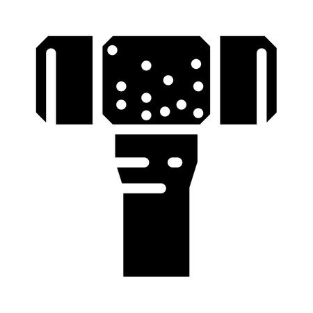 brass hammer glyph icon vector. brass hammer sign. isolated symbol illustrationのイラスト素材