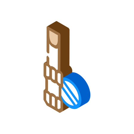 slopt head screwdriver bit isometric icon vector. slopt head screwdriver bit sign. isolated symbol illustrationのイラスト素材