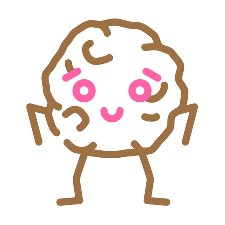 chocolate cookie dessert character color icon vector. chocolate cookie dessert character sign. isolated symbol illustrationのイラスト素材