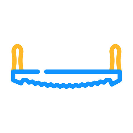 two man forest saw color icon vector. two man forest saw sign. isolated symbol illustrationのイラスト素材