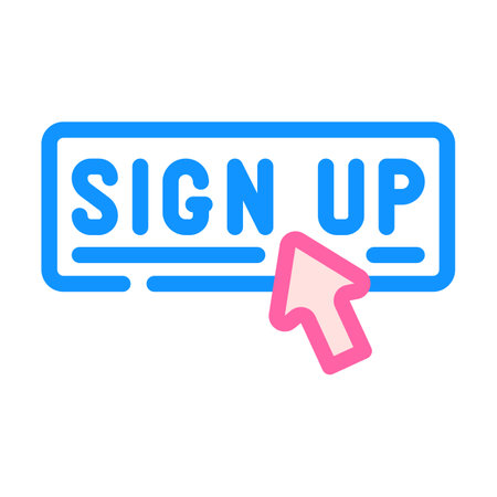 sign up registration color icon vector. sign up registration sign. isolated symbol illustrationのイラスト素材
