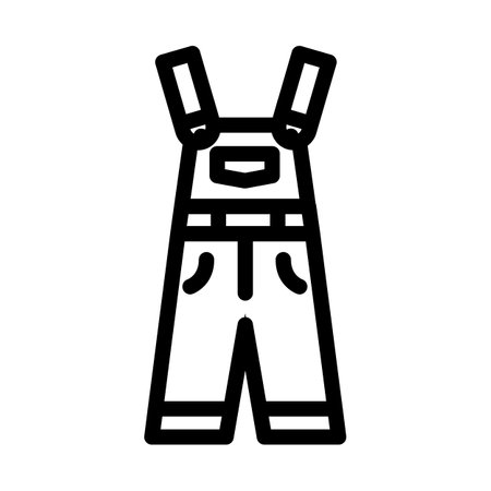 overalls pants apparel line icon vector. overalls pants apparel sign. isolated contour symbol black illustrationのイラスト素材