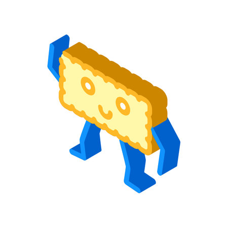 biscuit dessert character isometric icon vector. biscuit dessert character sign. isolated symbol illustrationのイラスト素材