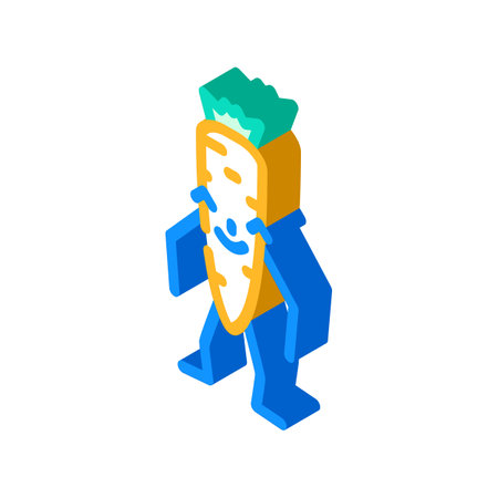 carrot vegetable character isometric icon vector. carrot vegetable character sign. isolated symbol illustrationのイラスト素材