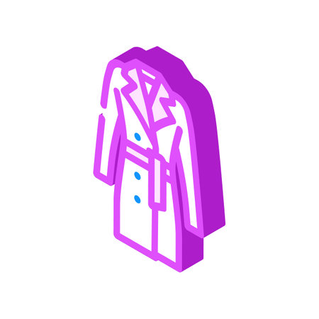 evening coat outerwear female isometric icon vector. evening coat outerwear female sign. isolated symbol illustrationのイラスト素材