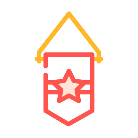 pennant flag web color icon vector. pennant flag web sign. isolated symbol illustrationのイラスト素材