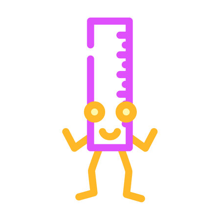 ruler school character color icon vector. ruler school character sign. isolated symbol illustrationのイラスト素材