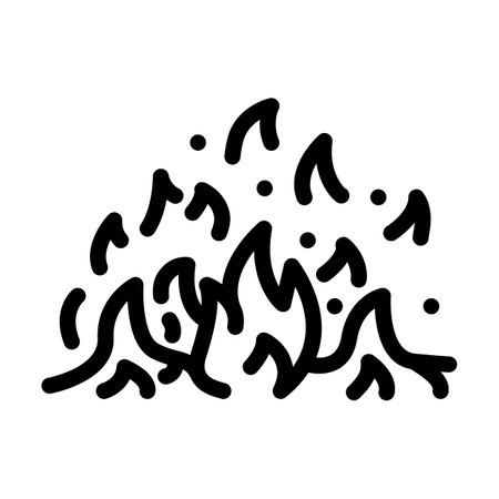 flame fire line icon vector. flame fire sign. isolated contour symbol black illustrationのイラスト素材