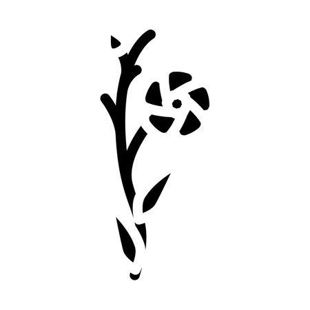 linum plant food glyph icon vector. linum plant food sign. isolated symbol illustrationのイラスト素材