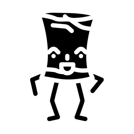 lard meat character glyph icon vector. lard meat character sign. isolated symbol illustrationのイラスト素材