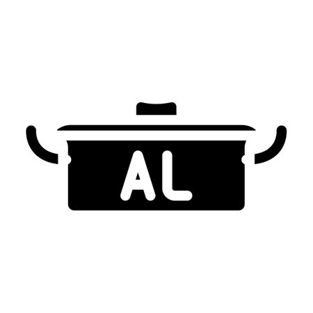 aluminium pot cooking glyph icon vector. aluminium pot cooking sign. isolated symbol illustrationのイラスト素材