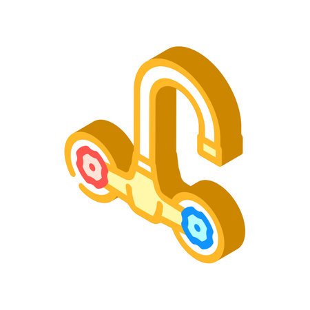 household faucet water isometric icon vector. household faucet water sign. isolated symbol illustrationのイラスト素材