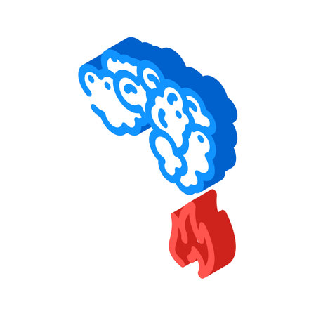 smoke fire isometric icon vector. smoke fire sign. isolated symbol illustrationのイラスト素材
