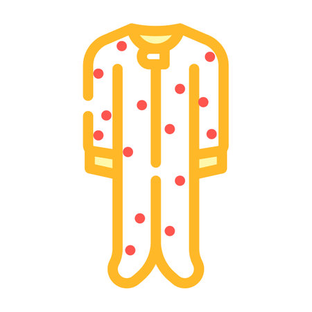 footie outfit baby cloth color icon vector. footie outfit baby cloth sign. isolated symbol illustrationのイラスト素材
