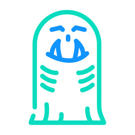 ghoul ghost color icon vector. ghoul ghost sign. isolated symbol illustrationのイラスト素材