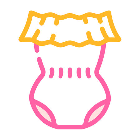 neck romper girl baby cloth color icon vector. neck romper girl baby cloth sign. isolated symbol illustrationのイラスト素材