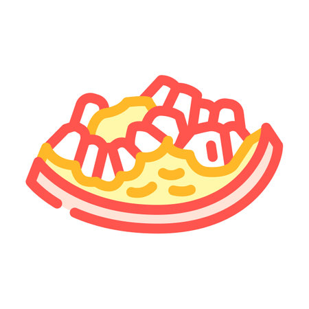 pomegranate delicious cut color icon vector. pomegranate delicious cut sign. isolated symbol illustrationのイラスト素材