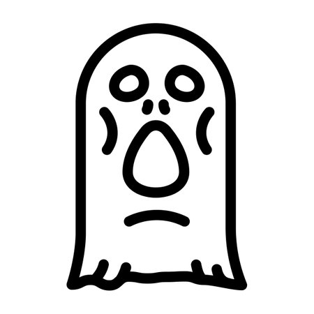 face ghost line icon vector. face ghost sign. isolated contour symbol black illustrationのイラスト素材