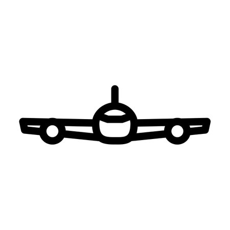 airplane transport vehicle line icon vector. airplane transport vehicle sign. isolated contour symbol black illustrationのイラスト素材