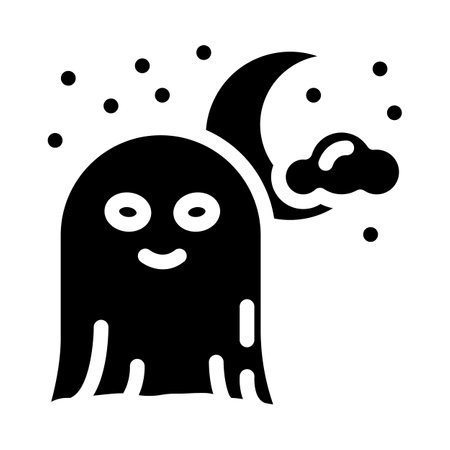 night ghost glyph icon vector. night ghost sign. isolated symbol illustrationのイラスト素材