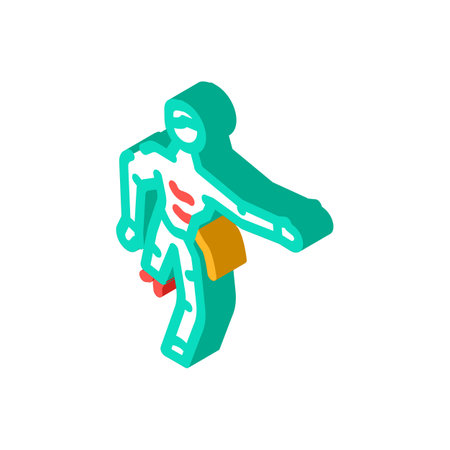 evil zombie isometric icon vector. evil zombie sign. isolated symbol illustrationのイラスト素材