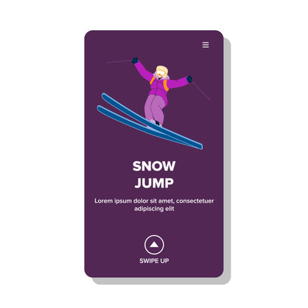 snow jump vectorのイラスト素材