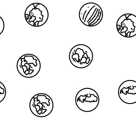 earth world globe planet vector seamless patternのイラスト素材